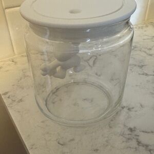 Clear Glass Jar with White Lid